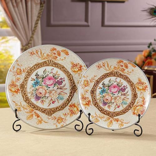Image of Metal Photo Stand for Table - Elegant Display Stand for Decorative Plates and Pictures, Ideal Metal Tabletop Photo Frame Stand for Home and Office Decor (8 IN (2 Pcs) Folding)