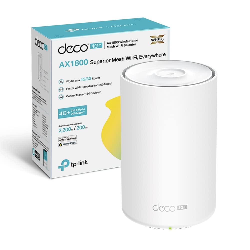 TP-Link Deco X20-4G Dual-band (2.4 GHz/5 GHz) Wi-Fi 6 (802.11ax) Bianco 3 3G, 4G Interno (Deco X20-4G) (Deco X20-4G(1-pack))