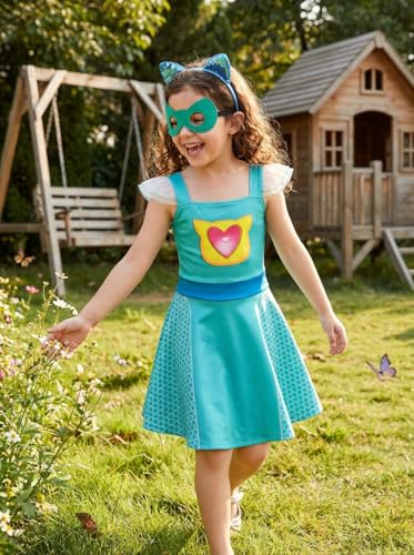 Disfraz de superheroína con vestido y mangas de encaje 3-8T miniatura 4