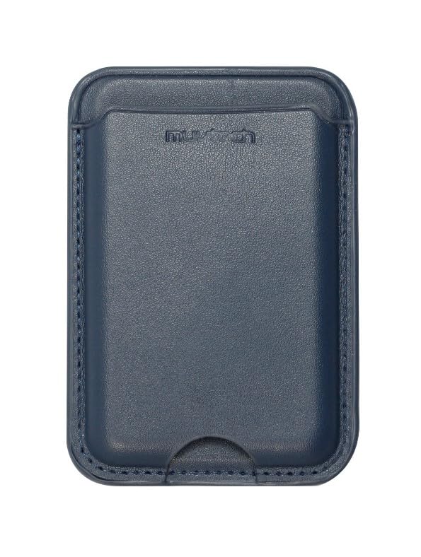 Muvtech WallyGO Magsafe Wallet Strong Magnetic |Leather 3 Card Holder Designed for iPhone 15,14,13,12| RFID Supports (Wallet Without Stand, Navy)-image-11