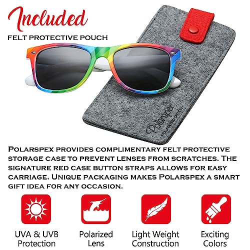 Image of PolarSpex Polarized Sunglasses for Men and Women | UV Protection, Durable Lightweight Frame, Retro Style, Felt Carrying Case, Clear Vision for Driving, Fishing & Everyday Wear.