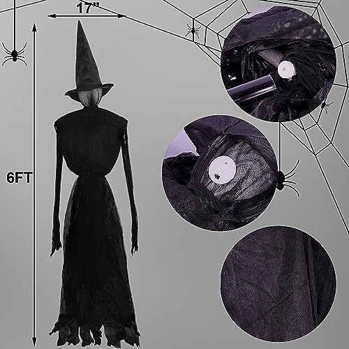 Image of DR.DUDU 6 FT Witch Halloween Decorations Outdoor Yard Decor, Set of 3