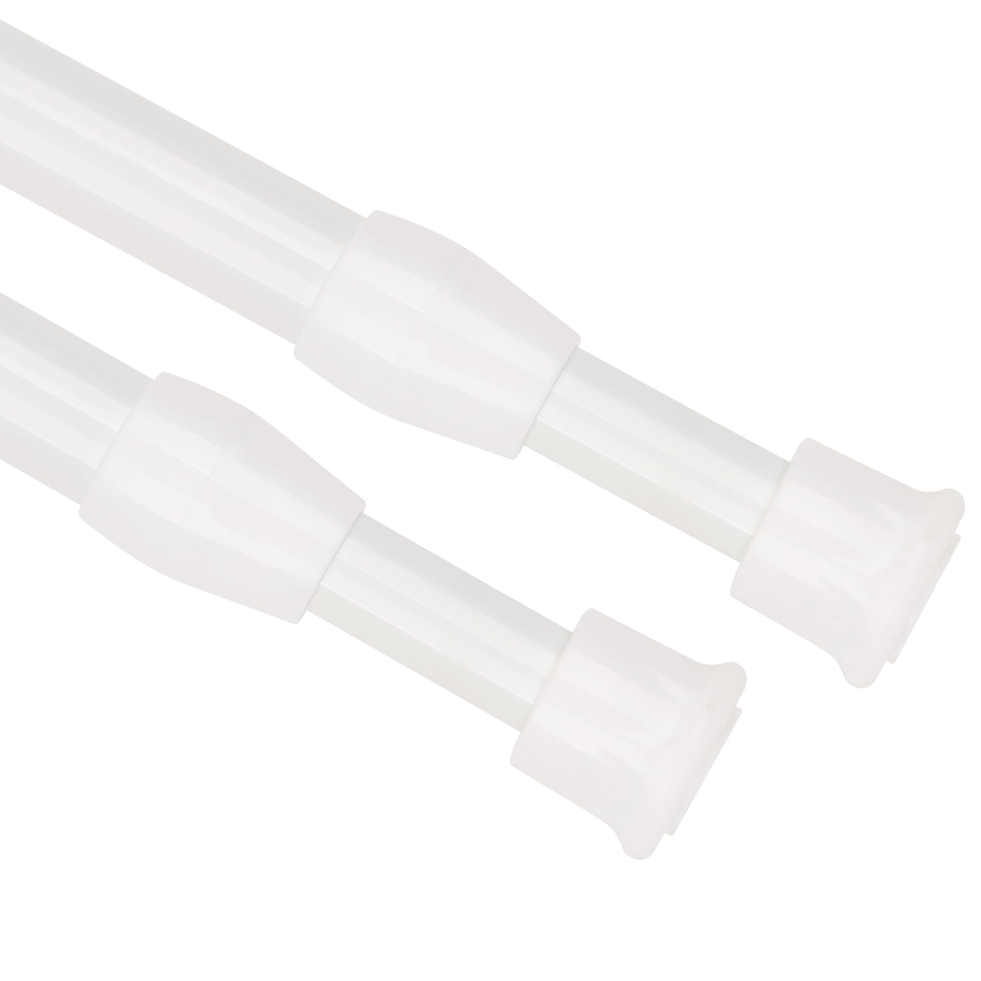 Trimming Shop 2pcs White 30cm-50cm Extendable Curtain Poles โ No Drill Telescopic Tension Rods for Net Curtains, Shower Rails, Wardrobe & Cupboard โ Extensible & Adjustable