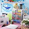 Hicarer 2 Pcs 108 Holes Craft Paint Storage Rack Spinning Paint Organizer Tower Vertical Rack Stand Compatible with Apple Barrel Compatible with Folkart, 2oz Craft Art Supplies #3