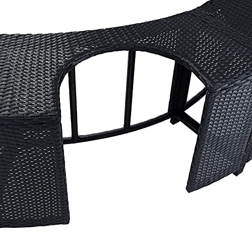 ESTEXO Poolumrandung Poolverkleidung Whirlpool Umrandung Polyrattan Verkleidung Einfassung Rund 200 cm (Schwarz) – Bild 4