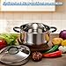 E-far Stainless Steel Stock Pot, 8 Quart Large Cooking Pot with Glass Lid for Boiling Pasta Soup Sauce, Tri-Ply Induction Thick Base for All Stoves, Cool-Touch Handles & Dishwasher Safe