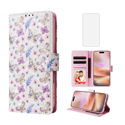 Housse iPhone 16 Plus portefeuille à fleurs idéale pour vos sorties et voyages
