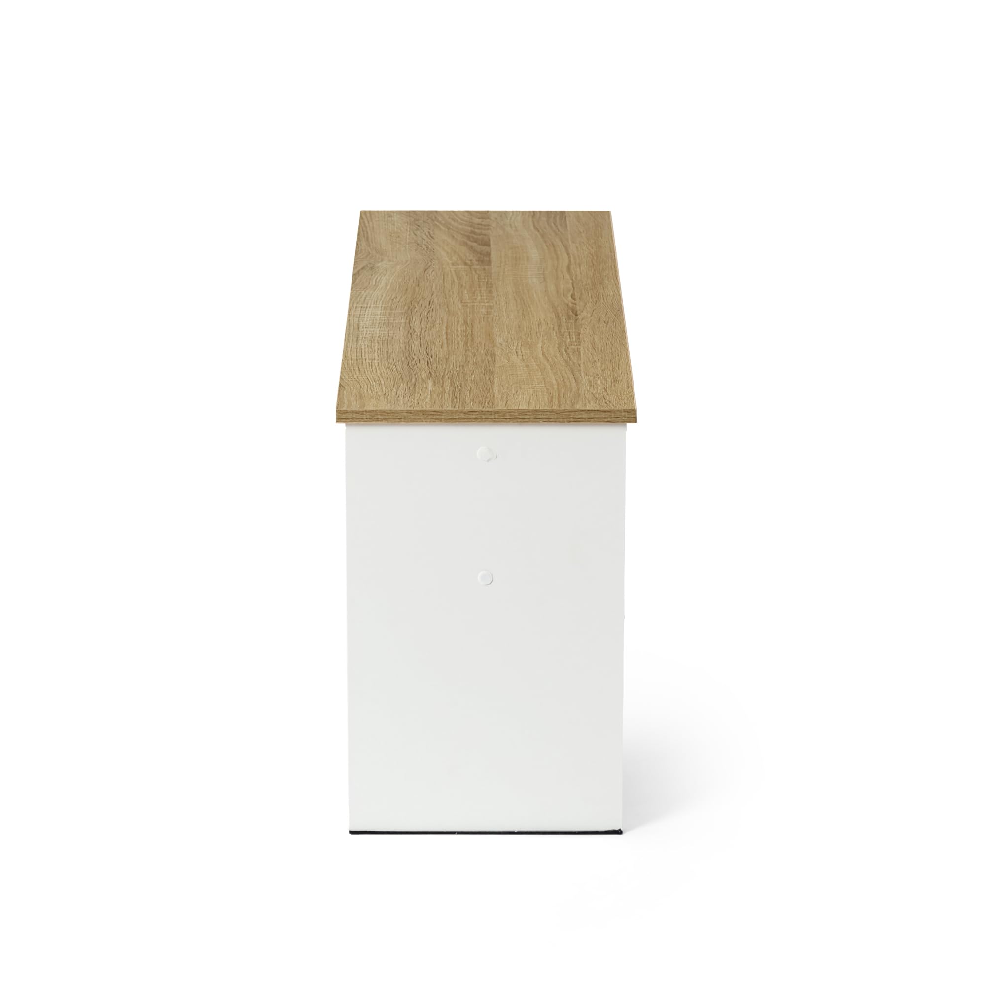 Set di 2 panchine per tavolo da pranzo, panchine da cucina, panca da tavolo da pranzo, 90 x 30 x 45 cm, panca in legno, camera da letto o cucina, rovere + bianco