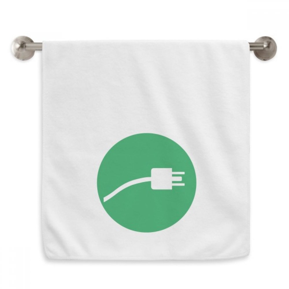 Câble de Charge Branchez Vert motif serviette débarbouillette blanche 13x29