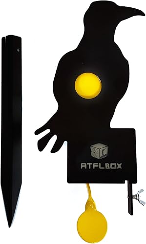 Miniatura 5 de Atflbox Objetivo de reinicio de águila de metal, objetivos de tiro de animales para rifle de aire para exteriores y patio trasero, clasificado para