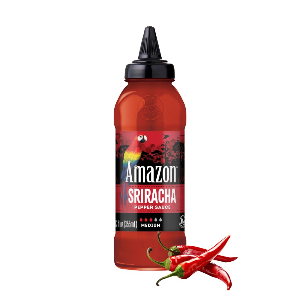 Amazon Sriracha Hot Sauce, Medium Spice, 12 oz (1 Pack)