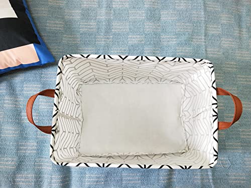 Image of Rectangular Storage Box Basket for Baby, Kids or Pets - Fabric Collapsible Storage Bin for Organizing Toys,Nursery Basket,Clothing,Books, Gift Baskets (geometry)