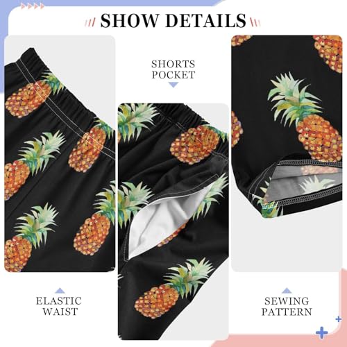 ZZXXB Tropic Pineapple Boys Long Pants Soft Trousers Elastic Waist Kids Lounge Bottoms with Pockets S-XL4