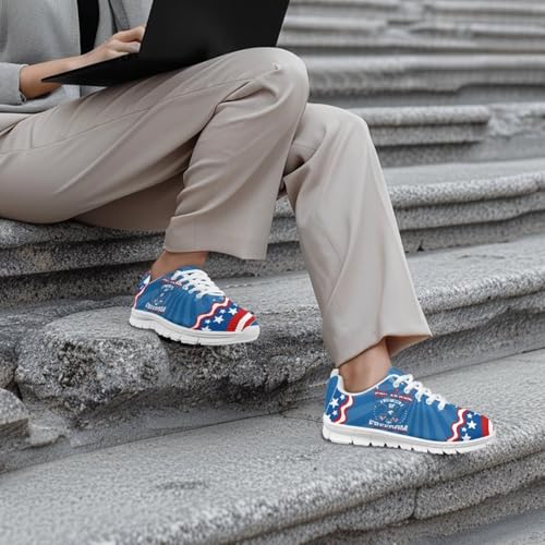 Image of Jeiento American Flag Shoes Men's Fashion Sneaker Sports Running Shoes Causal Travel Walking Flat Shoe Breathable