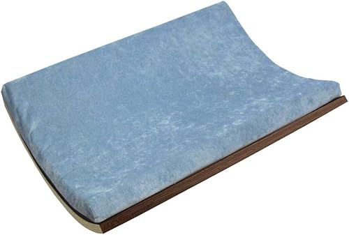 Curve Modern Bentwood - Estante para gato montado en la pared, color nogalazul