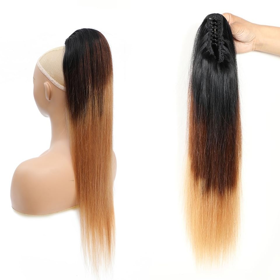 Coleta de caballo para solucionar el pelo fino con volumen de cabello humano brasileño 2