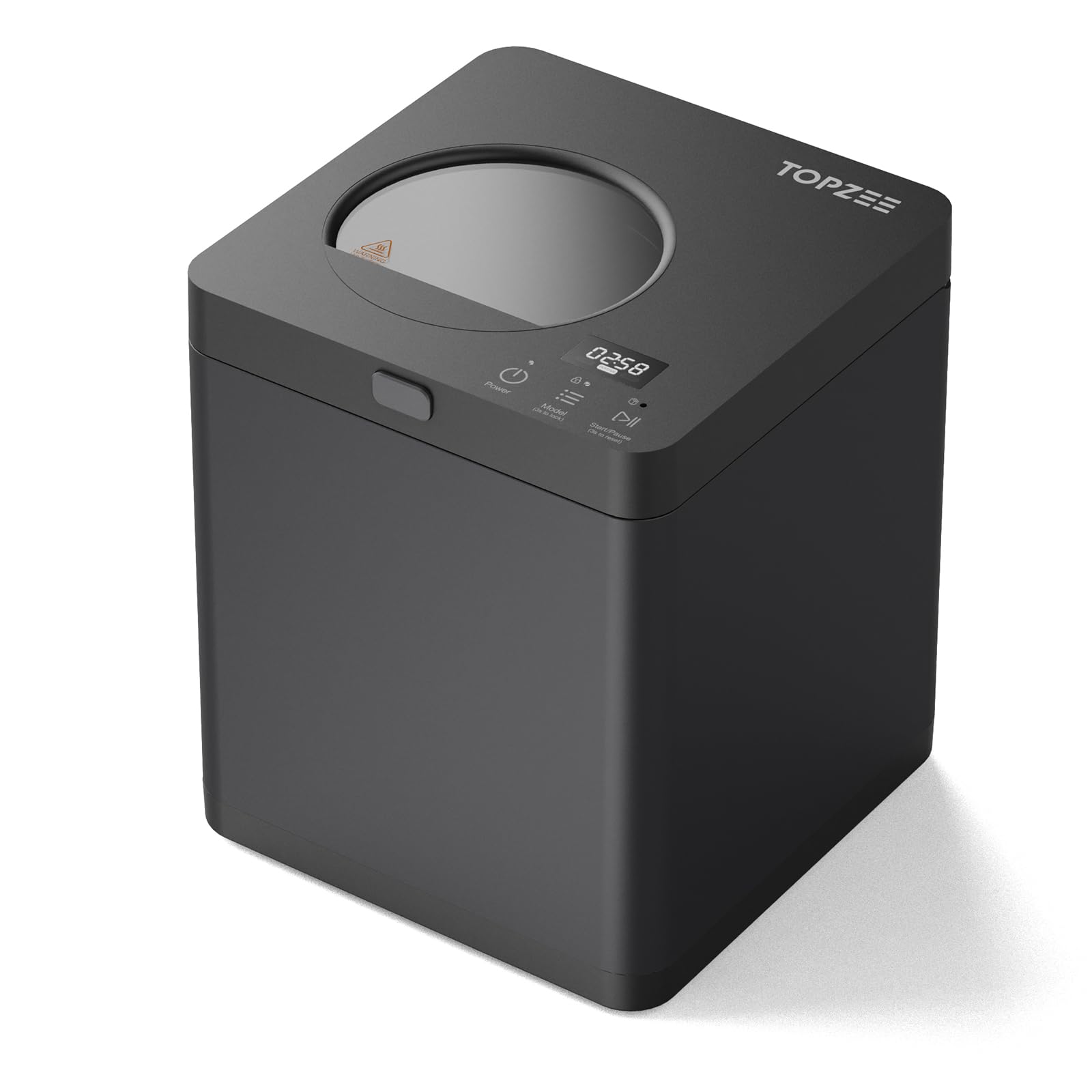 TOPZEE Electric Compost Bin for Kitchen - 3L Countertop Composter with Odorless Auto-Cleaning, Turns Food Waste to Fertilizer in 4 Hours, for Indoor Home Use, Black