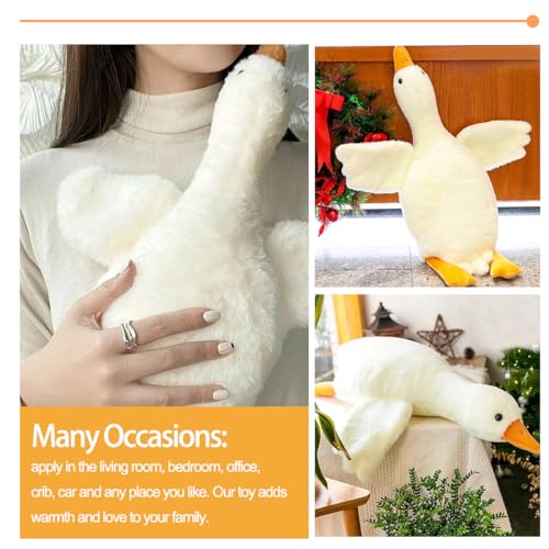 Zaloife Gans Kuscheltier Weiß, Plüschtier Große Ente 50 cm, Stofftier Gänse, Plüsch Gans Kissen Puppe Geschenk