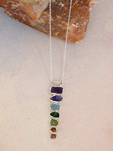 YoTreasure 7 Chakra Necklaces for Women Solid 925 Sterling Silver Pendant/14K Gold Plated Over 925 Sterling Silver Pendant Necklace with Healing Gemstone Jewelry I Gold Plated Healing Chakra Earring4