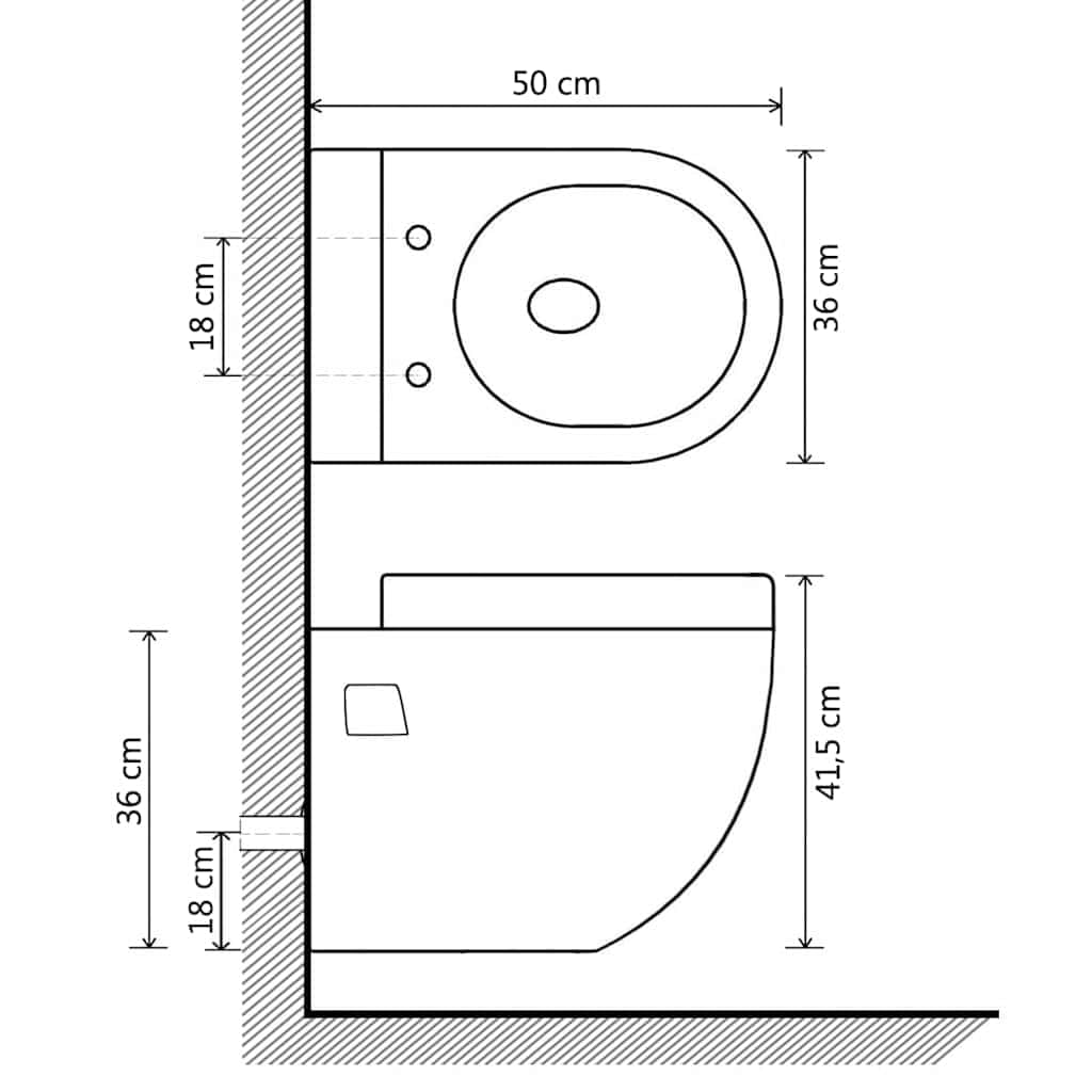 Genérico Inodoro de Pared de cerámica Negro,Bricolaje,Fontanería,Piezas para fontanería,Baños y bidés,Baños-143023