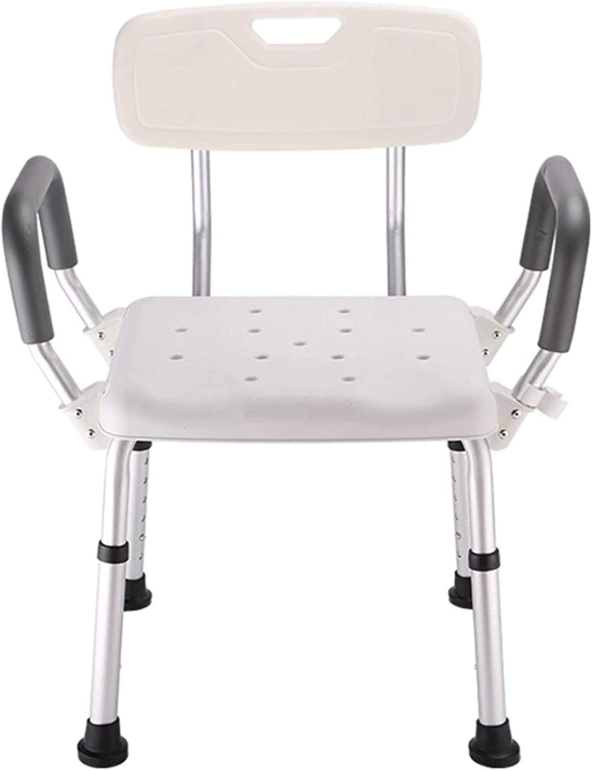 Taburete de Ducha Asiento de Ducha Silla de Ducha Regulable en Altura con Reposabrazos y Respaldo Asiento de Ducha Pesado Seguridad Antideslizante (C) (A) (A)