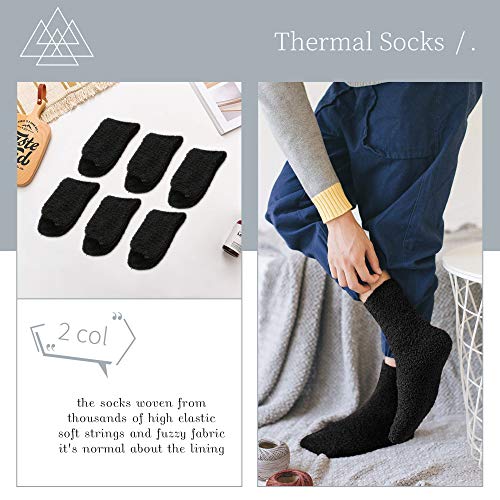 Image of DYW Mens Fuzzy Slipper Socks Super Soft Cozy Fluffy Winter Warm Sleeping Socks