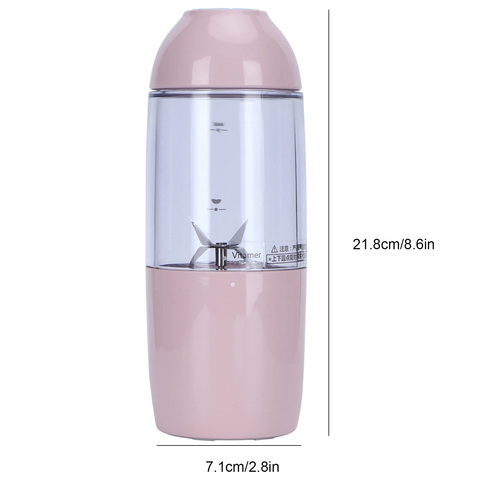 Elektrischer 380-ml-Entsafter, Tragbar, mit 4 Klingen, Schnelles Auspressen für Smoothies, Säfte und Milchshakes, ABS-Edelstahl
