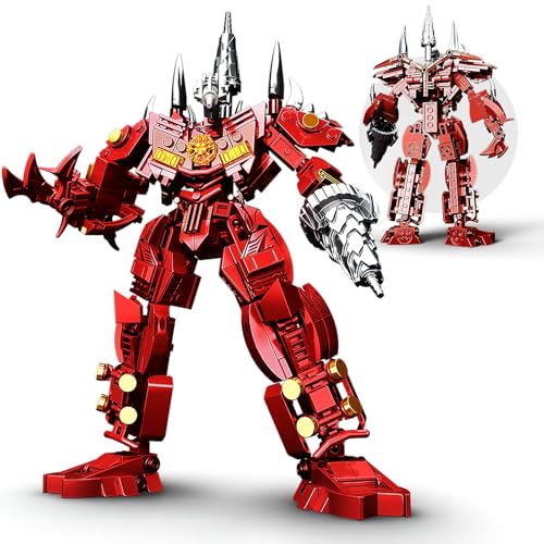 HIGH GODO Red Drill Mech Robot Building Blocks Set Toilet Upgraded TV Figure Mech Model Building Kit Cool Creative Robots Toys Gift for Teens Adults 437 Pieces