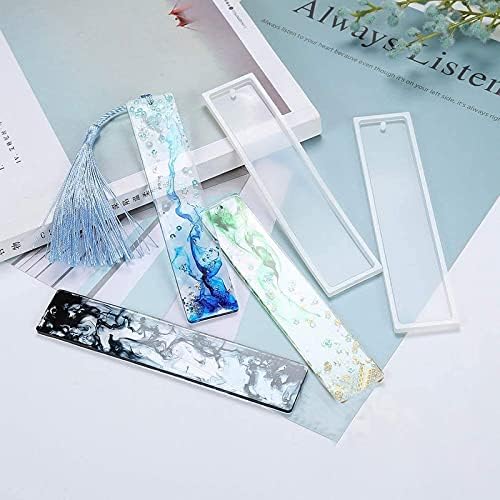 ARTISTERY Epoxy and UV Resin Jewelry Craft Making Molds Silicone Bookmark Mould, Off-White, 3 Pieces 1