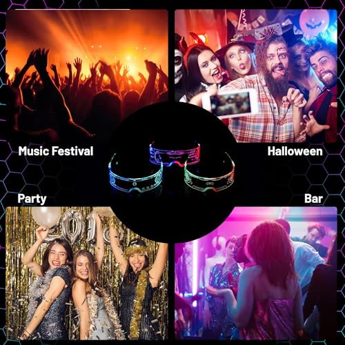3 pack Light Up Glasses For Party LED Glass For Adults Kids Sunglasses Neon Glasses Accessories,Gifts2