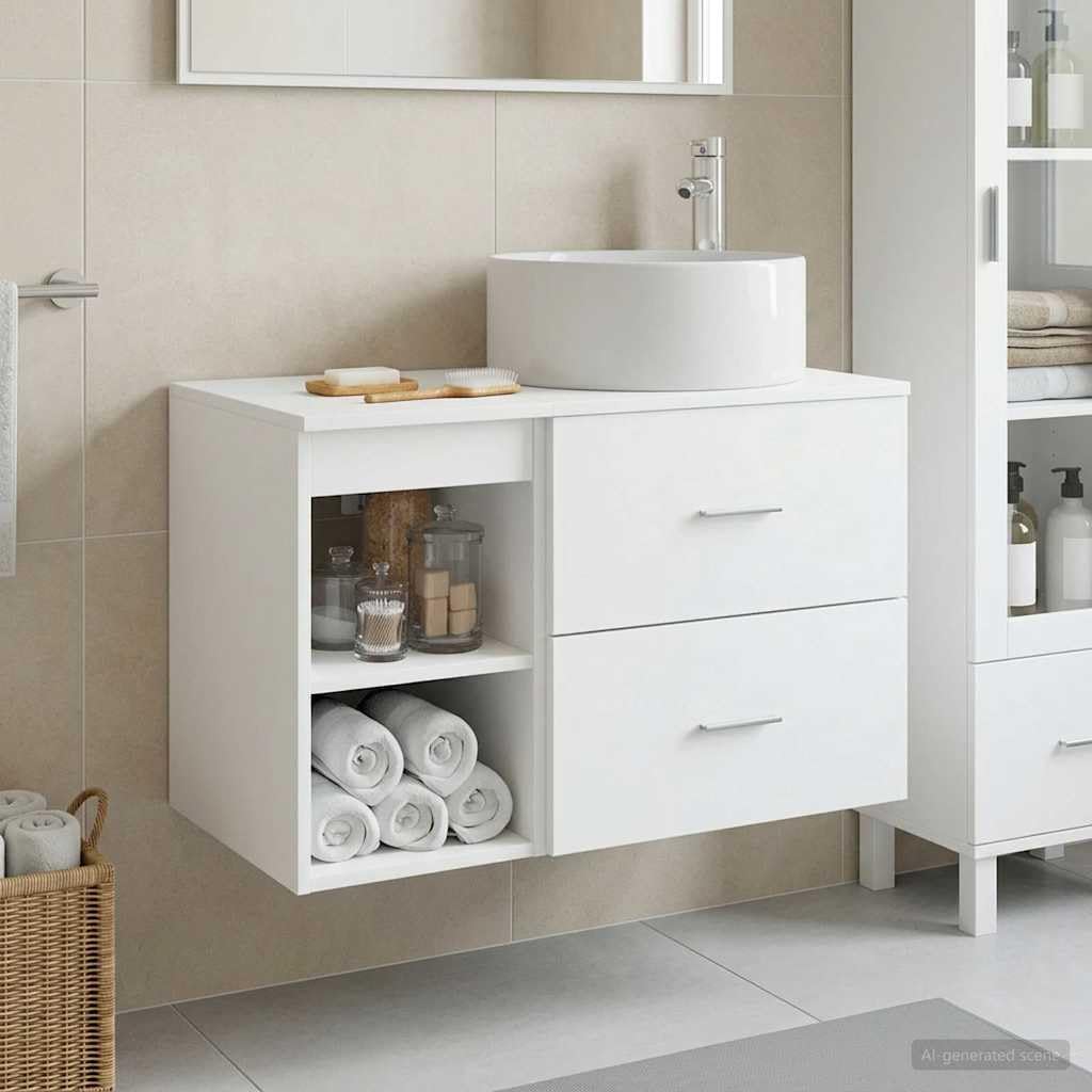 Juego de muebles de baño, 2 unidades, color blanco
