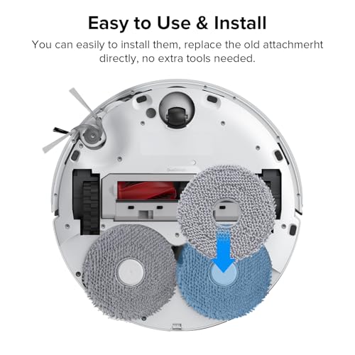 Image of roborock 4 Pack Microfiber Mop Cloths Qrevo Curv, Qrevo Curv S5X, Qrevo Edge Robot Vacuum, Mop Pad Replacement Accessories
