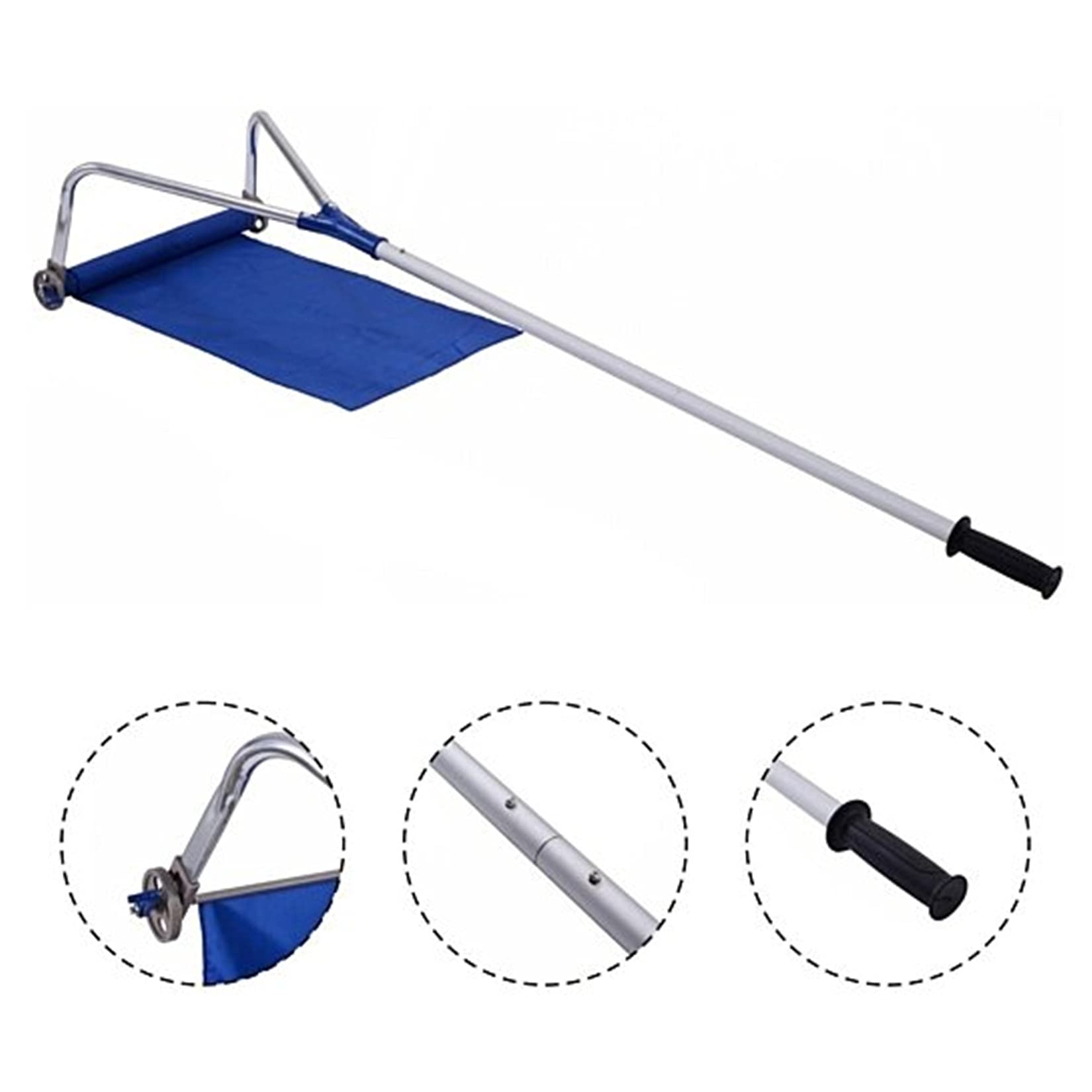 Strumento di rimozione del rastrello della Neve del Tetto Leggero da 20 ft con Impugnatura telescopica regolabile-20 '',Blu
