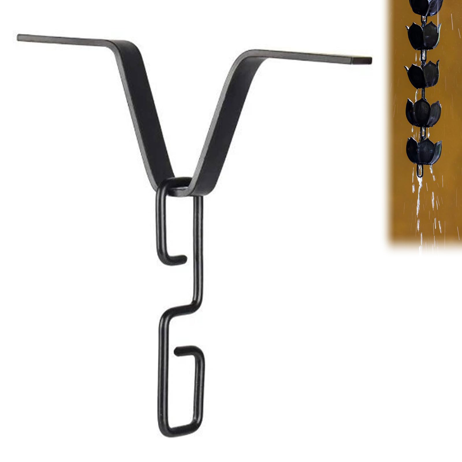 Gancio per Catena Antipioggia 2 Pcs | Ganci per Grondaie Metallo | Clip per Grondaia Antipioggia