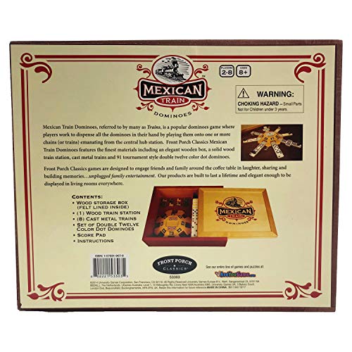 Front Porch Classics 53303 Mexican Train Domino Set In Wooden Collector Box From Front Porch Classics thumb #2
