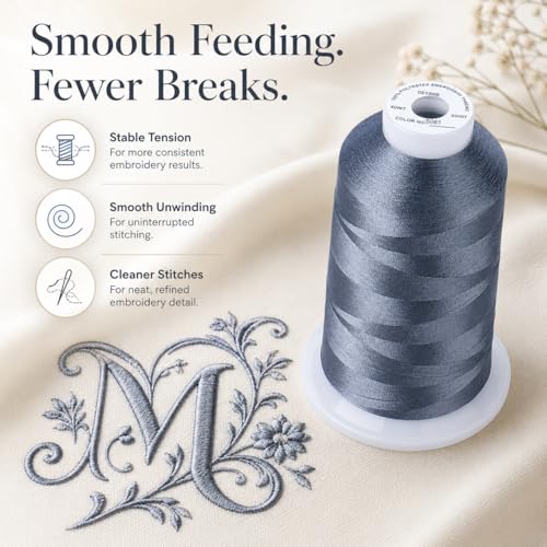 Image of Simthread 5000M 40WT Polyester Embroidery Thread, S061 | 5000M 40WT polyester thread feeds smoothly for machine embroidery, monograms, logos, patches and quilting.