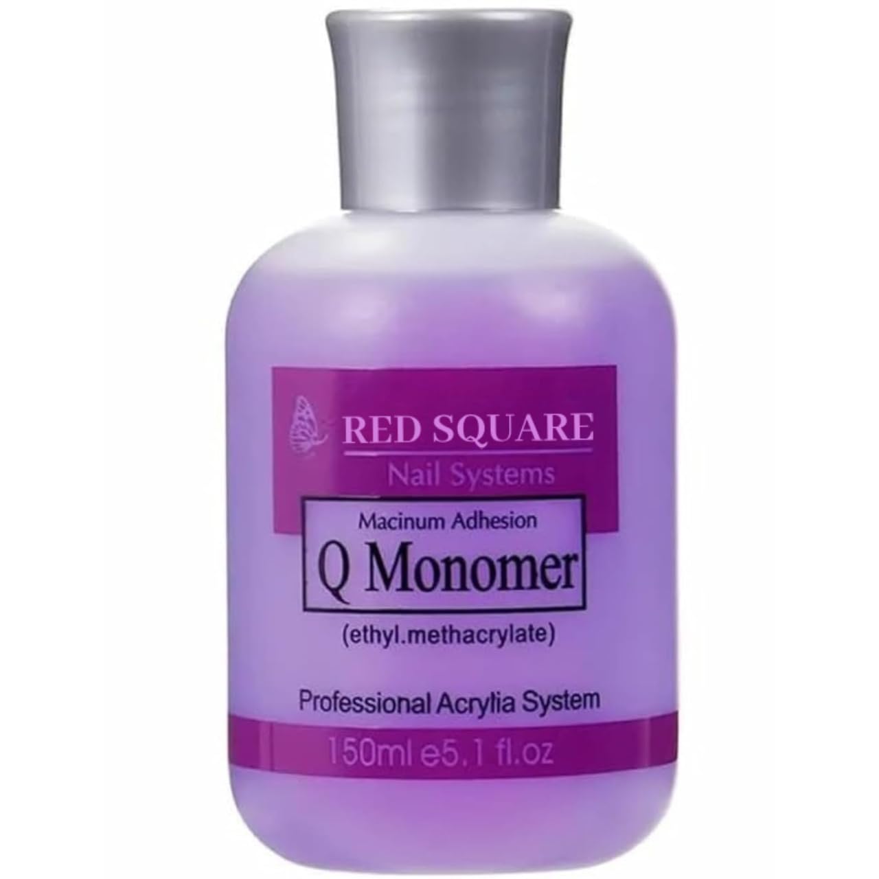 RED SQUARE Professional Acrylic Nail Liquid - 150ml Maximum Adhesion EMA Formula for Acrylic Powder System - Salon-Grade, Low Odor, Long-Lasting