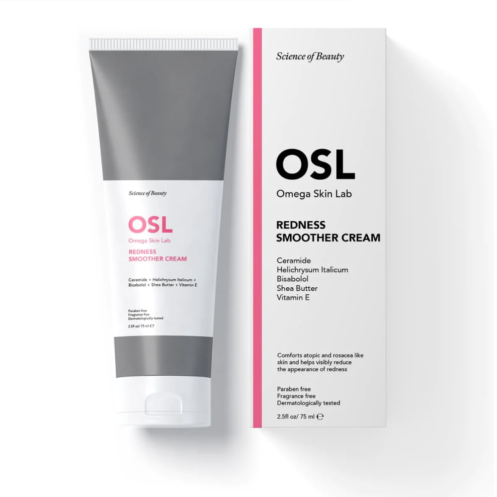 OSL Omega Skin Lab OSL Redness Smoother Cream 75ML, Skin Care Solution with Vitamin E, Shea Butter, Bisabolol