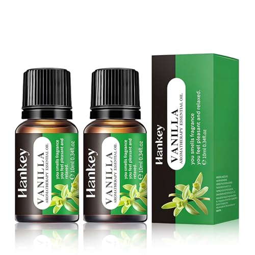 2 Stück Vanilleöl Ätherisches Öl Rein Natürliches Ätherische Öle Vanilla 10ml Duftöle für Diffuser Luftbefeuchter Entspannen Kerzenherstellung Massage Bad
