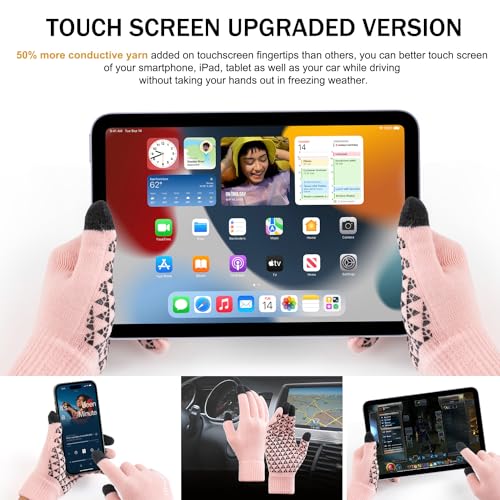 Image of TRENDOUX Winter Gloves for Men Women - Upgraded Touch Screen Cold Weather Thermal Warm Knit Glove for Running Driving Hiking