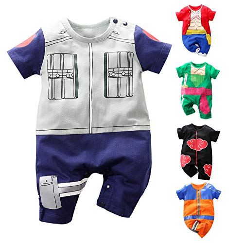 Image of RELABTABY Newborn Baby Boys Girls Onesie Cosplay Anime Baby Clothes One Piece Lovely Short Sleeve Cartoon Romper Outfits