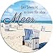 schilderkreis24 – Lustiger Spruch “Leben zu kurz für ohne Meer“ Magnet Deko Nordsee Meer Kühlschrankmagnet Humor witzige Geschenkidee Geburtstag Weihnachten 8x8 cm