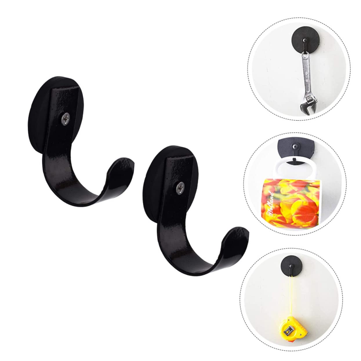 DOITOOL 6piezas Gancho Magnético Para Decoración De Puerta Soporte Sin Daños Para Colgar Wreaths y Accesorios De Baño Diseño Elegante y Duradero
