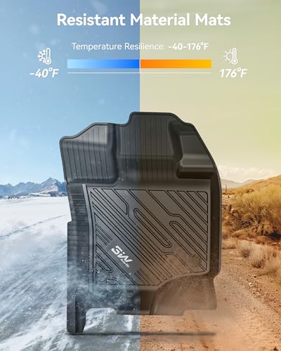 Image of 3W Floor Mats Fit for 2015-2025 2026 Ford F150 / F-150 Lightning SuperCrew Cab, TPE All Weather Heavy Duty Floor Liner Custom Fit Accessories Car Liners (with Original Folding Under-Seat Storage Box)