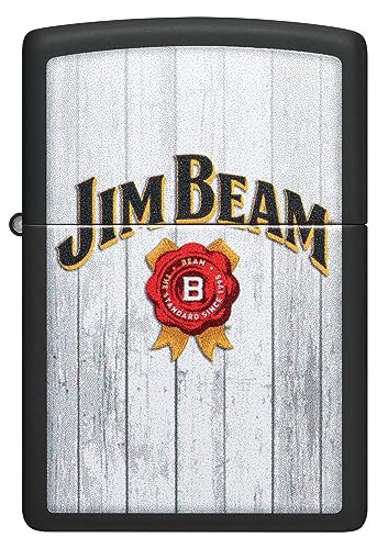 Encendedor Zippo Jim Beam negro mate de bolsillo miniatura 2