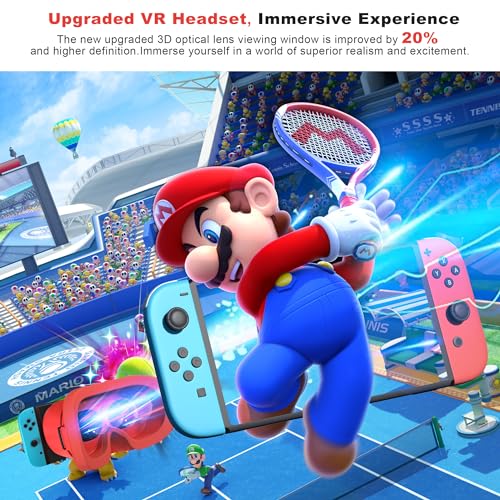 Image of VR Headset for Nintendo Switch & OLED Model Upgraded, Virtual Reality VR Glasses with Adjustable HD Lenses Comfortable Head Strap, 3D Goggles for Nintendo Switch OLED VR Games Cool Stuff for Kids Boys