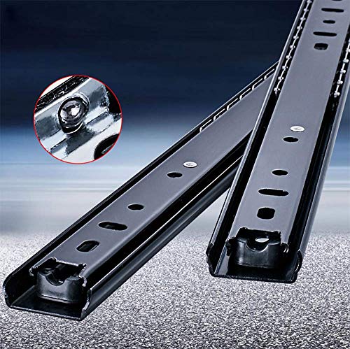 WANLIAN 1 Pair Drawer Slides 16 Inch 2 Fold Heavy Duty Ball Bearing Full Extension Under-Mount Sliding Drawer Slides