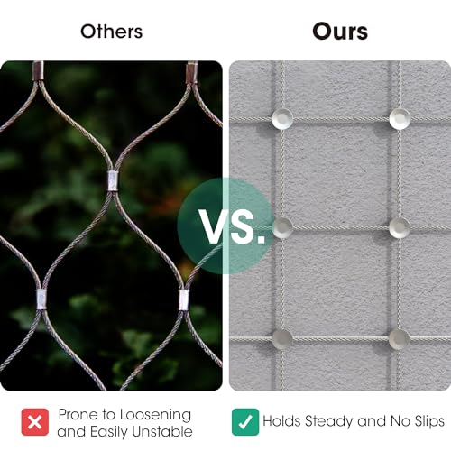 Image of 20 Pack Wall Trellis Kits System,Cross Cable Clamps, T316 Stainless Steel Heavy Duty Cable Clips for 1 /8 inch Wire Rope Fitting, Wire Trellis for Climbing Plants Outdoor, WT003