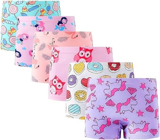 Closecret Soft Cotton Girls' Panties Boyshort Little Girls' Underwear Toddler Undies (Multicolor)