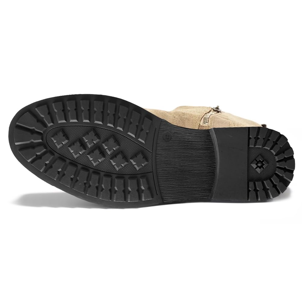 Botas De Chelsea para Hombre Botas De Cuero Botines De Trabajo Plano con Lado Cremallera
